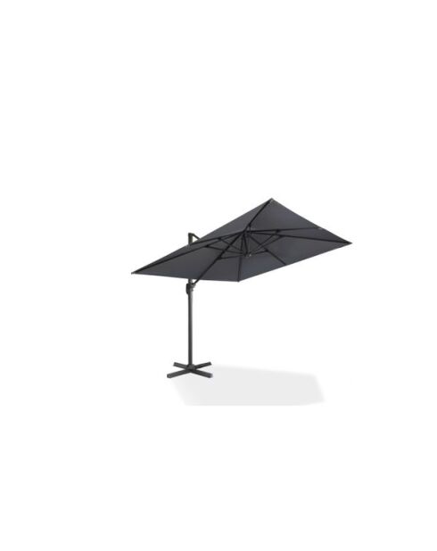 Parasol 360° carré avec housse gris anthracite/gris - 300x300x270 cm
