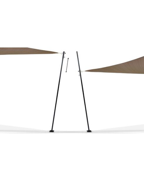 2 Poteaux ajustables pour voile d'ombrage noirs - 23 x3.5 cm
