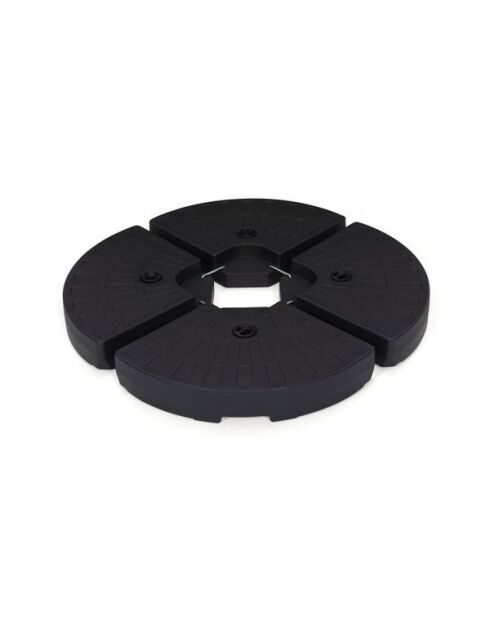 4 Dalles de parasol noires - 48x48x7.5 cm