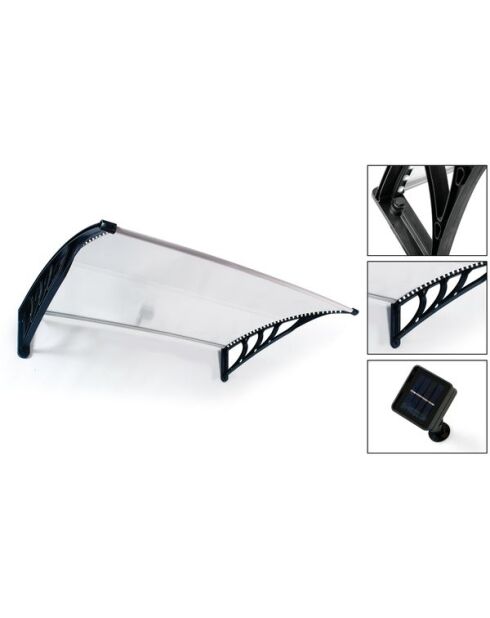 Toldo LED negro - 120x80 cm