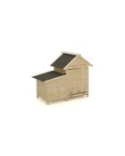 Poulailler Casita en bois avec pondoir intégré - 2 poules bois/gris