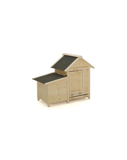 Poulailler Casita en bois avec pondoir intégré - 2 poules bois/gris