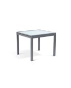 Table extensible en verre trempé grise - 90/180x90x73 cm