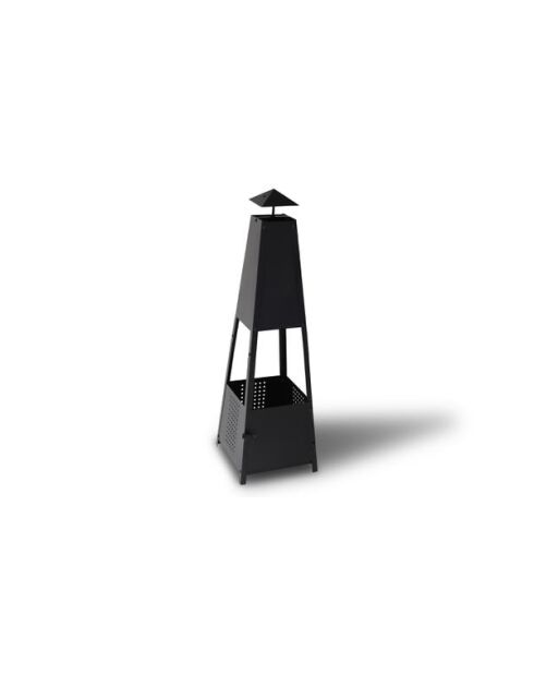 Brasero Pyramide noir - 30x30x100 cm