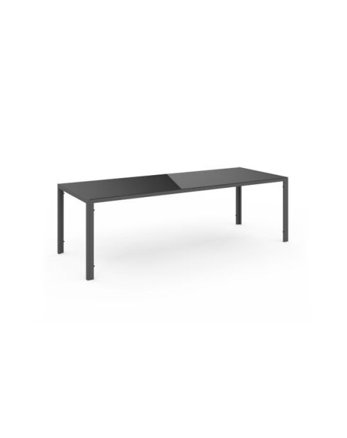 Table de jardin Formentera en verre trempé gris - 240x90x73 cm
