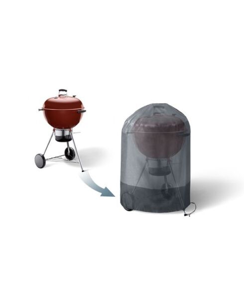 Housse de protection pour barbecue rond gris/noir - 70x80 cm