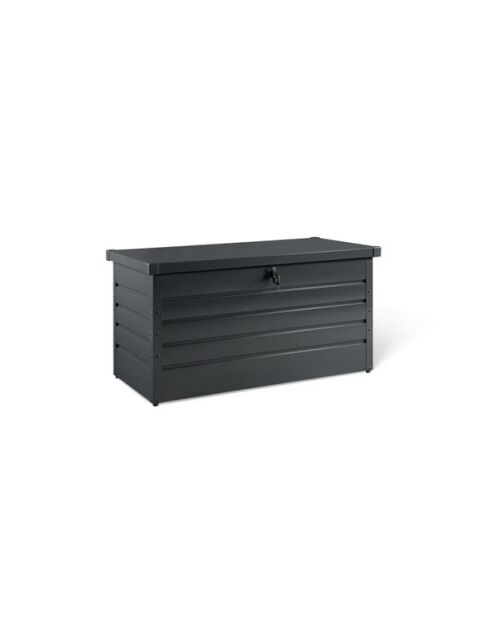 Coffre de jardin metal 350L gris - 120x61x63 cm