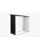 Abri bûches en métal gris anthracite - 163x83x154 cm