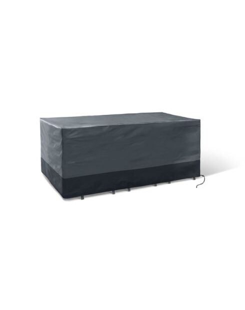 Housse de protection pour table rectangulaire + chaises gris/noir - 250x200x74 cm