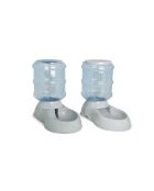 2 distributori di acqua e cibo per animali bianchi