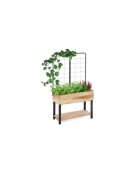 Jardinière sur pied avec treillis noir/beige - 80x60x140 cm