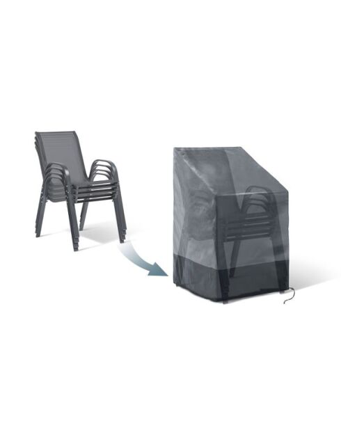 Housse de protection pour chaises empilables gris/noir - 70x70x120 cm