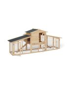 Poulailler clapier XXL avec pondoir - 6 poules bois/gris