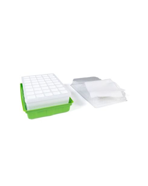 2 Kits de germination 40 godets vert/blanc - 38x24x13 cm