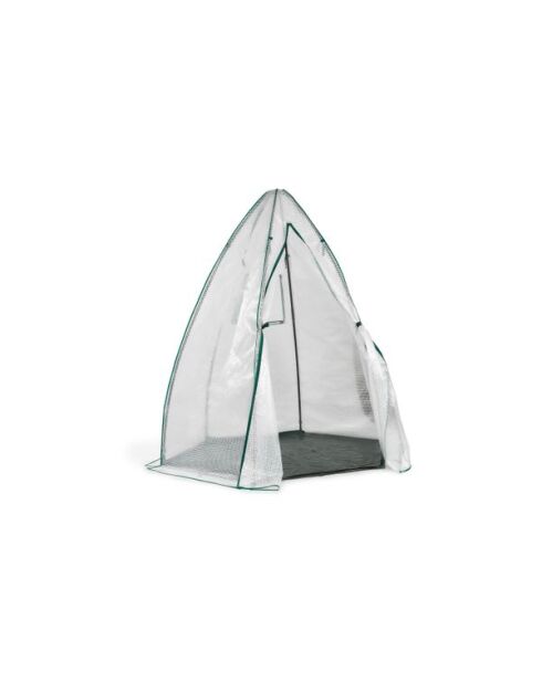 Serre d'hivernage Teepee blanc transparent/vert - 140x140x160 cm
