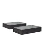 2 Carrés de potager en métal  gris anthracite - 115x80x20 cm
