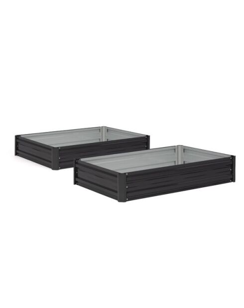 2 Carrés de potager en métal  gris anthracite - 115x80x20 cm