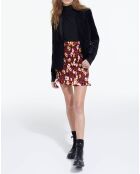 Jupe Coupe Smockée Print Wild Blossom rouge/jaune
