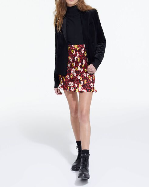 Jupe Coupe Smockée Print Wild Blossom rouge/jaune