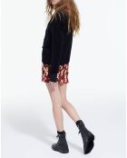 Jupe Coupe Smockée Print Wild Blossom rouge/jaune