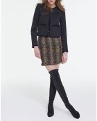Jupe Courte Smockée Print Stripy Léo léopard