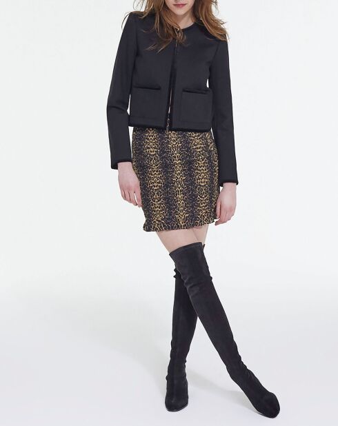 Jupe Courte Smockée Print Stripy Léo léopard