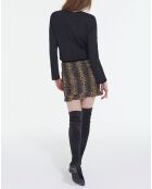 Jupe Courte Smockée Print Stripy Léo léopard