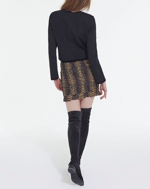 Jupe Courte Smockée Print Stripy Léo léopard