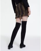 Jupe Courte Smockée Print Stripy Léo léopard