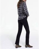 Chemise à Carreaux et poches contrastées noire