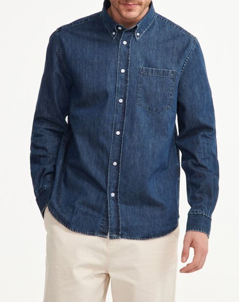 Chemise en denim bleu foncé