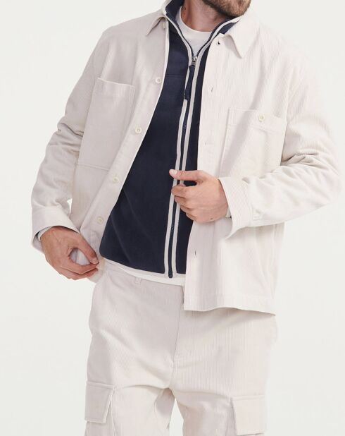 Surchemise en Velours côtelé sable