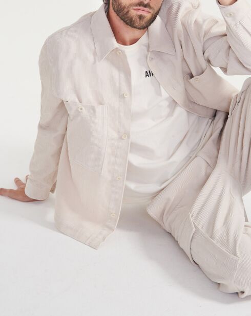 Surchemise en Velours côtelé sable