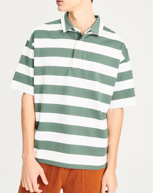 Polo rayé St vert gris