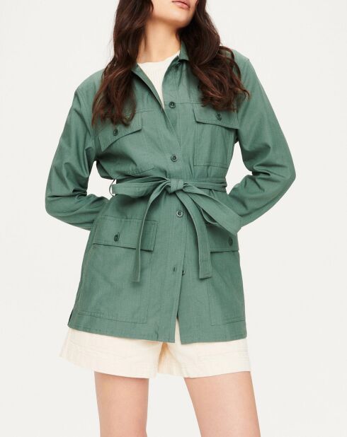 Surchemise ceinturée verte