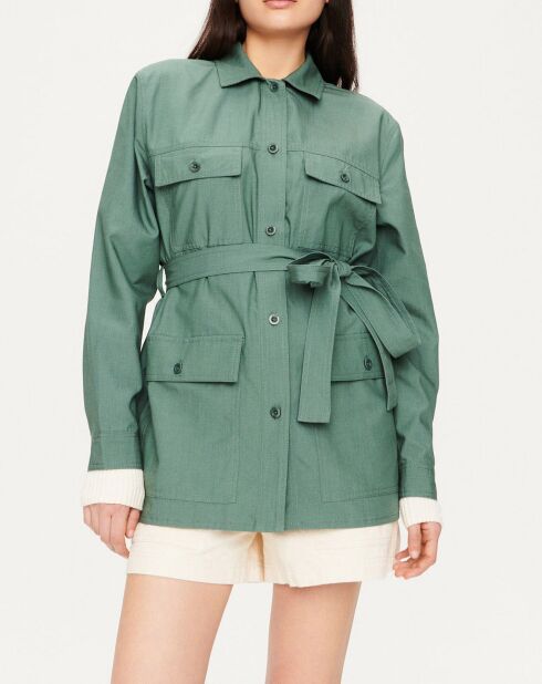 Surchemise ceinturée verte