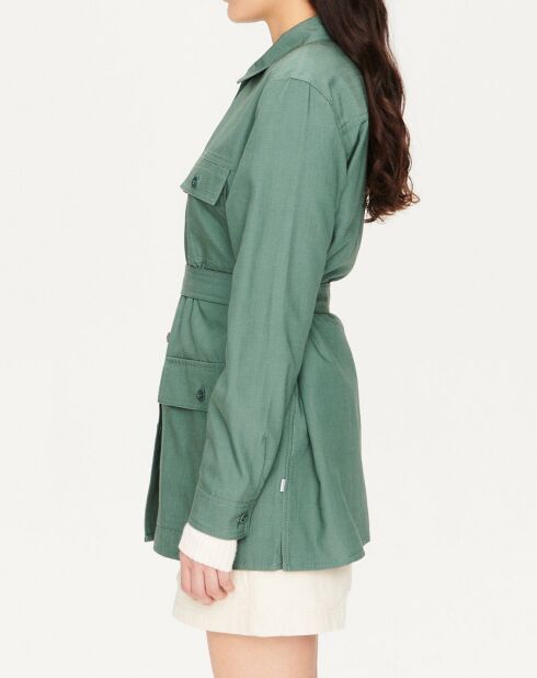 Surchemise ceinturée verte