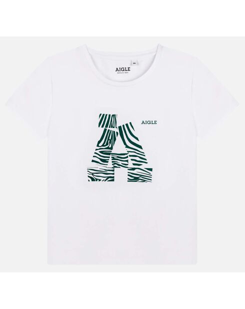T-Shirt à motif en Coton Bio blanc