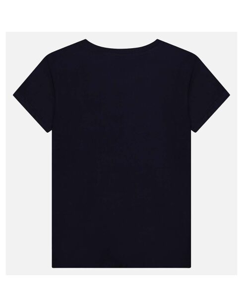 T-Shirt à motif en Coton Bio bleu foncé