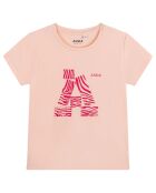 T-Shirt à motif en Coton Bio rose pastel