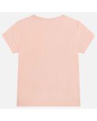 T-Shirt à motif en Coton Bio rose pastel