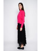 Pull en Cachemire mélangé Sophia col cheminée fushia