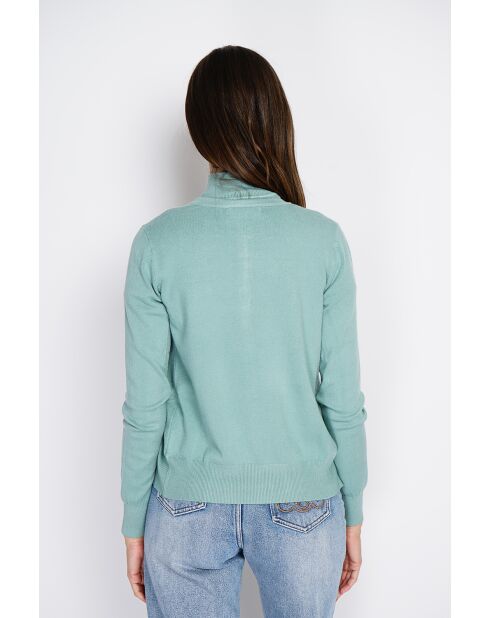 Pull en Cachemire mélangé Sophia col cheminée jade