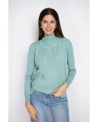 Pull en Cachemire mélangé Sophia col cheminée jade