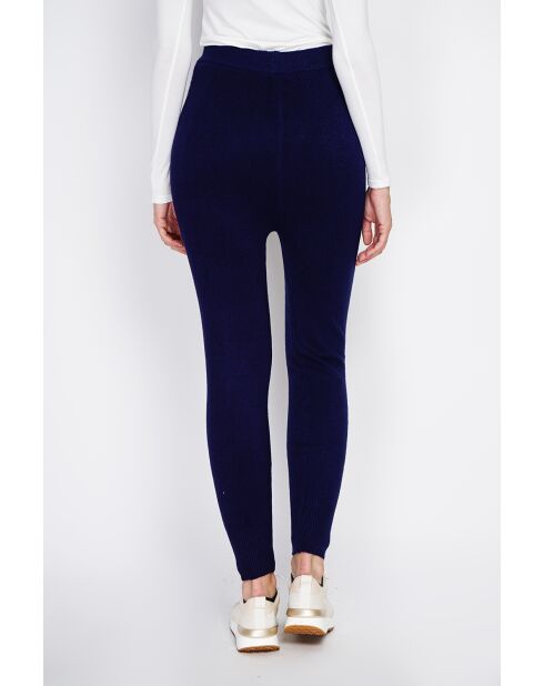 Pantalon Zoé en Cachemire mélangé bleu nuit