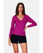 Pull en Cachemire 3 fils mélangé Iris orchidée