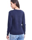 Pull en Cachemire & Soie mélangés bleu nuit