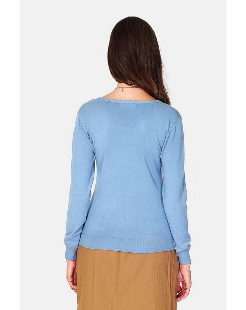Pull en Cachemire mélangé Lisa bleu gris