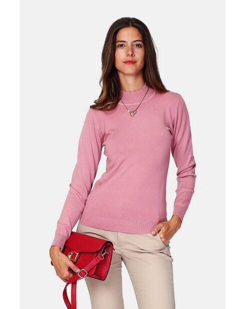 Pull en Cachemire 3 fils mélangé Nina princesse rose