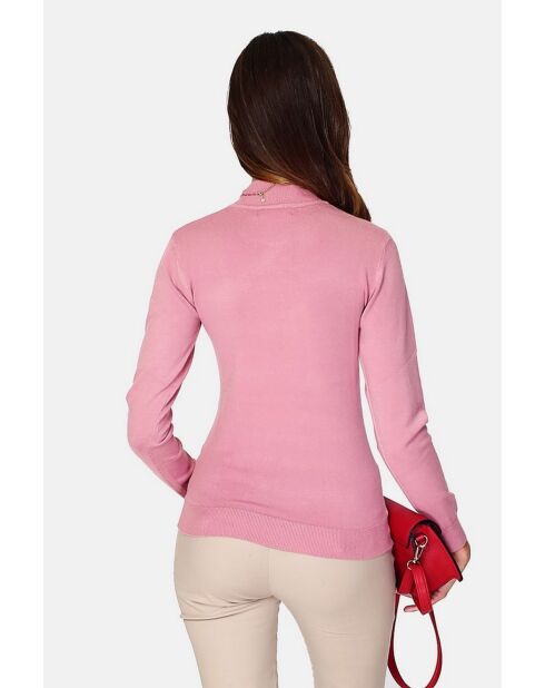 Pull en Cachemire 3 fils mélangé Nina princesse rose